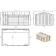 ALTANKA - Garage en bois - 14.94m2 - 3.05x4.93m - Ep. 18mm - couleur: naturel - GAR28 - vignette
