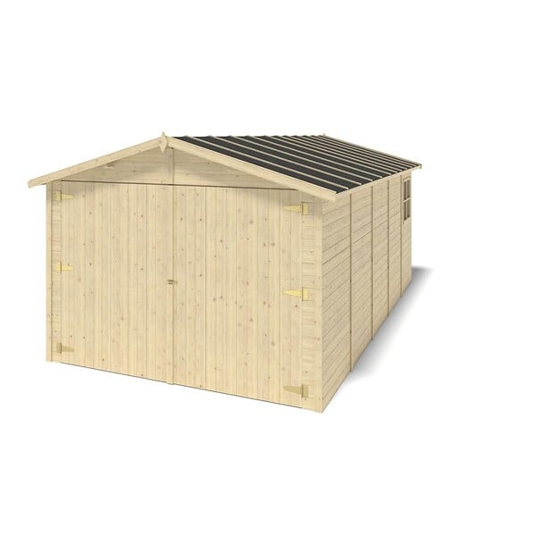 ALTANKA - Garage en bois - 14.94m2 - 3.05x4.93m - Ep. 18mm - couleur: naturel - GAR28 - large
