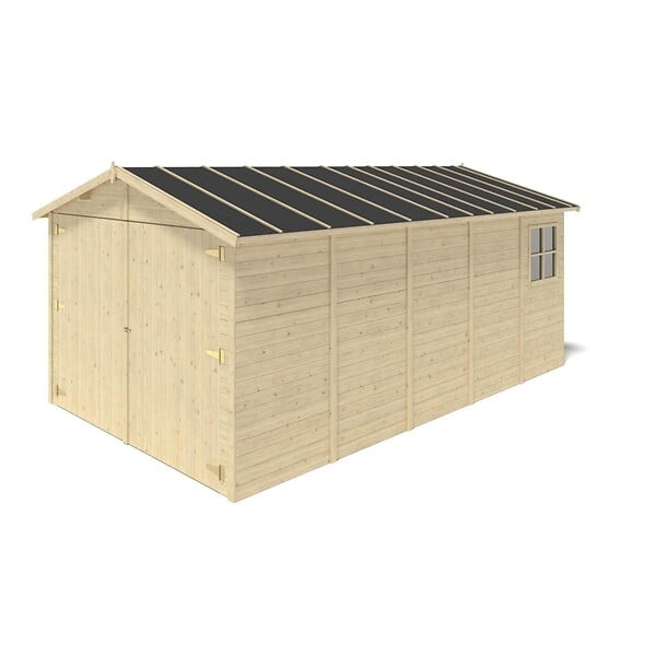ALTANKA - Garage en bois - 14.94m2 - 3.05x4.93m - Ep. 18mm - couleur: naturel - GAR28 - large