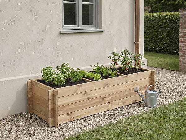 HABITAT ET JARDIN - Carré potager en bois "Dhalia" - 140 x 60 x 41 cm - large