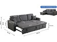 HABITAT ET JARDIN - Canapé d'angle convertible/ réversible avec coffre "Alain" - 3 places - Gris - vignette