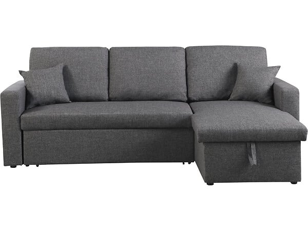 HABITAT ET JARDIN - Canapé d'angle convertible/ réversible avec coffre "Alain" - 3 places - Gris - large