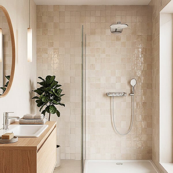 GROHE - Grohe RAINSHOWER - System SmartControl 360 DUO Combi système de douche avec thermostat, montage mural/encastré (26443LS0) - large