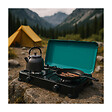 INTEC - Réchaud à gaz 2 feux 3200W Brûleurs et Grille en fonte amovibles lavables + Tuyau gaz + Détendeur 37mbar Propane GOLD II INTEC - vignette