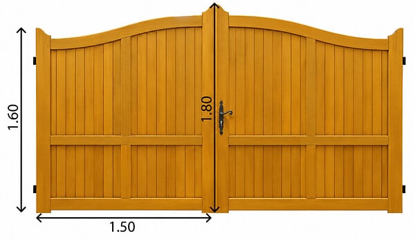 GD MENUISERIES - Portail plein en bois Méranti – Largeur 3 m x Hauteur 1,60 à 1,80 m - large