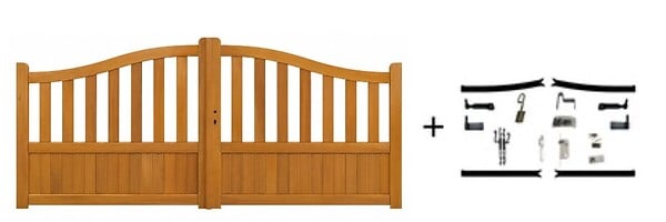 GD MENUISERIES - Portail En Bois Ajouree L3,50m x H1,10/1,30 - large