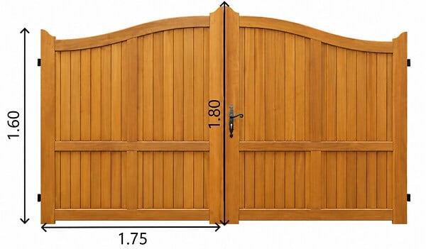 GD MENUISERIES - Portail plein en bois Méranti – L 3 m x H 1,60 / 1,80 m – Sans quincaillerie - large