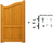 GD MENUISERIES - Portillon bois plein Méranti 1 m – Hauteur 1,60 à 1,80 m - vignette
