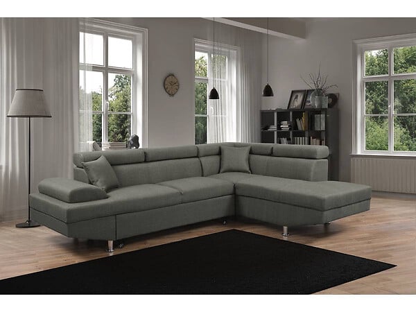 HABITAT ET JARDIN - Canapé d'angle "Sophia luxe" - 265 x 190.5 x 80/91 cm - Gris - Angle droit - large