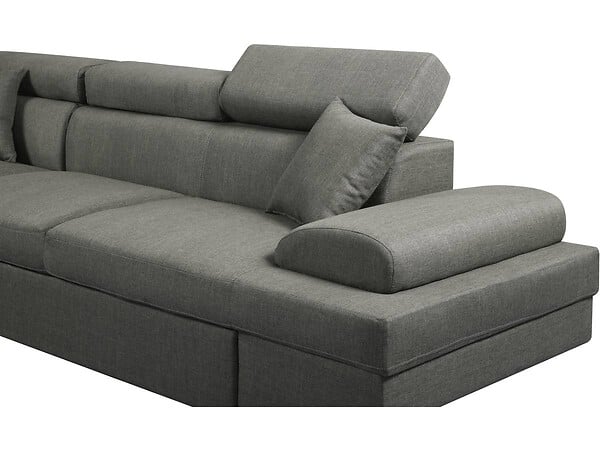 HABITAT ET JARDIN - Canapé d'angle "Sophia luxe" - 265 x 190.5 x 80/91 cm - Gris - Angle droit - large