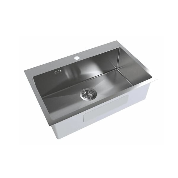CERAMIA - Ceramia Timeless Évier de cuisine encastrable en inox 304, 68x45x21 cm, Gun Metal brossé PVD - large