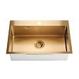CERAMIA - Ceramia Timeless Évier de cuisine encastrable inox 304, 1 bac , 68x45x21 cm, Or brossé PVD - vignette