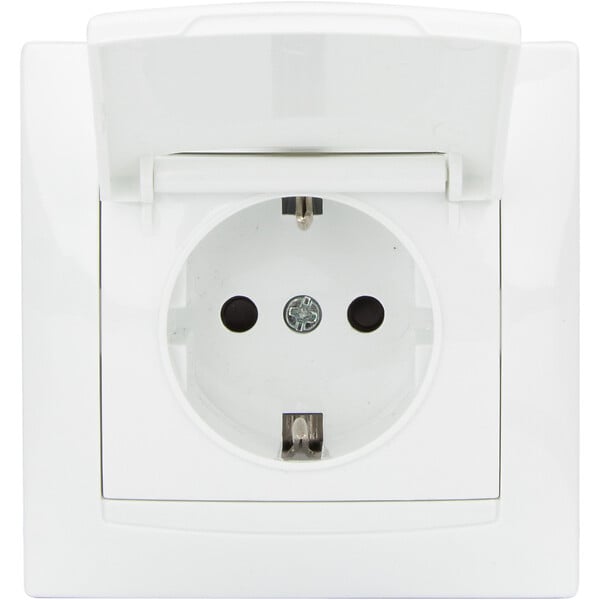 ZENITECH - Prise Schuko à clapet encastrée - Blanc - Zyna - Zenitech - large