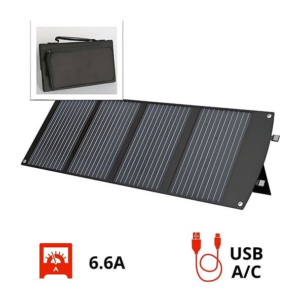 PROTEC - Panneau solaire portatif SolarTec 120W 18V 6,6A 4 pans monocristallins + USB A-C - Protec - large