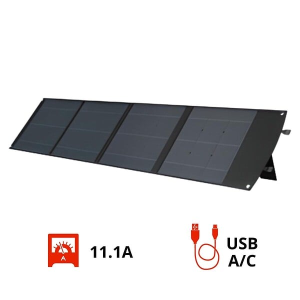 PROTEC - Panneau solaire portatif SolarTec 200 - 200w 18V 6,6A - 4 pans monocristallins - Port USB A-C - Câble DC - Protec - large