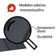 PROTEC - Panneau solaire portatif SolarTec 200 - 200w 18V 6,6A - 4 pans monocristallins - Port USB A-C - Câble DC - Protec - vignette