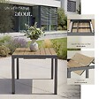 TECTAKE - Table de jardin en aluminium extensible noir marron aspect bois 80 120 x 80 x 74 cm - vignette