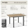 TECTAKE - Table de jardin en aluminium extensible noir marron aspect bois 80 120 x 80 x 74 cm - vignette