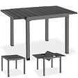 TECTAKE - Table de jardin extensible, résistante aux intempéries, pour 4 à 6 personnes, aspect bois, noir, 80–120 x 80 x 74 cm - vignette