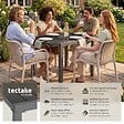 TECTAKE - Table de jardin extensible, résistante aux intempéries, pour 4 à 6 personnes, aspect bois, noir, 80–120 x 80 x 74 cm - vignette