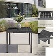 TECTAKE - Table de jardin extensible, résistante aux intempéries, pour 4 à 6 personnes, aspect bois, noir, 80–120 x 80 x 74 cm - vignette