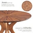 TECTAKE - Table de jardin Pollensa, ronde, résistante aux intempéries, en bois d'acacia massif marron - vignette