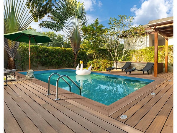 HABITAT ET JARDIN - Piscine bois rectangle " Panama 130 "- 6.20 x 4.10 x 1.31 m - large