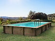 HABITAT ET JARDIN - Piscine bois en kit rectangle " Tampa 145 " - 7.20 x 4.20 x 1.44 m -  Bâche à bulles  400 µ - Bâche hiver  280 g/m² - vignette