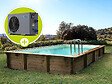 HABITAT ET JARDIN - Piscine bois en kit rectangle " Tampa 145 " - 7.20 x 4.20 x 1.44 m -  Bâche à bulles  400 µ - Bâche hiver  280 g/m² - vignette