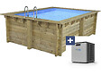 HABITAT ET JARDIN - Piscine bois rectangle " Maldives " - 3.20 x 3.20 x 1.24 m - vignette