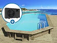 HABITAT ET JARDIN - Piscine bois " Sevilla 130 " - 8.57 x 4.57 x 1.31 m - Bâche à bulles  180 µ - Bâche hiver  280 g/m² - vignette