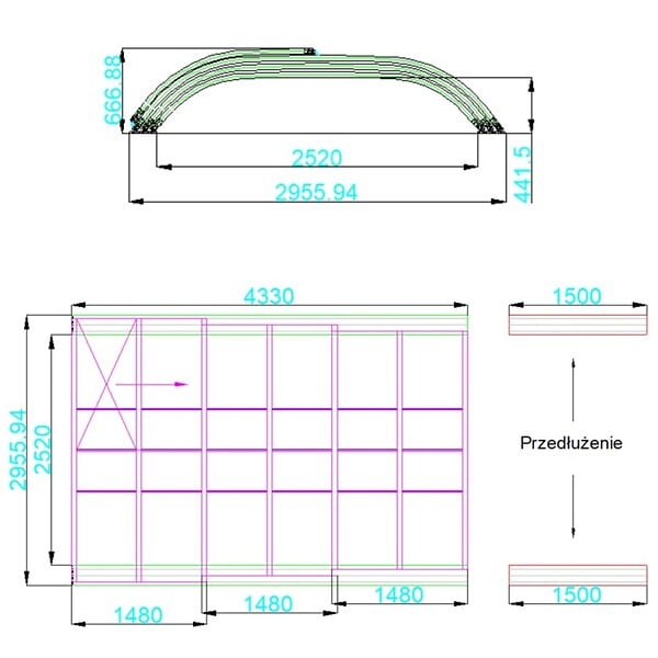 ALTANKA - Abri de piscine Horizon - 4.33x2.52 m - polycarbonate massif 3 mm - pour piscine BAS7302. BAS7303 - ECO332 - large