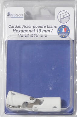 PROTECTA - Cardan manivelle volet roulant rond 12mm acier Blanc - large