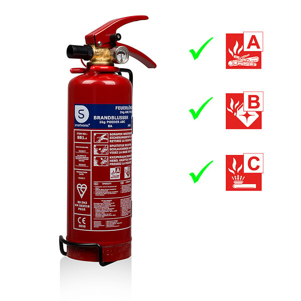SMARTWARES - Extincteur 1kg poudre Classe de feu ABC - large