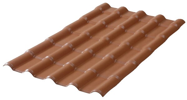 SEDPA - Plaque imitation tuile PVC - Terracotta - 222x75cm - large