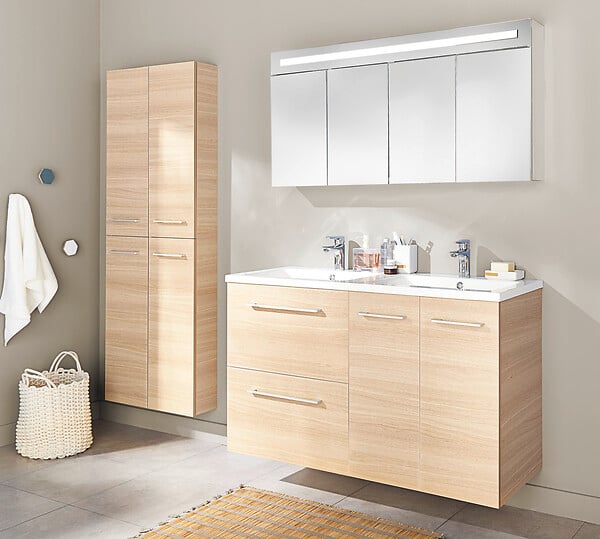 VIF - Colonne de bain MDF mélaminé - Chêne clair - 170x16x30cm - large