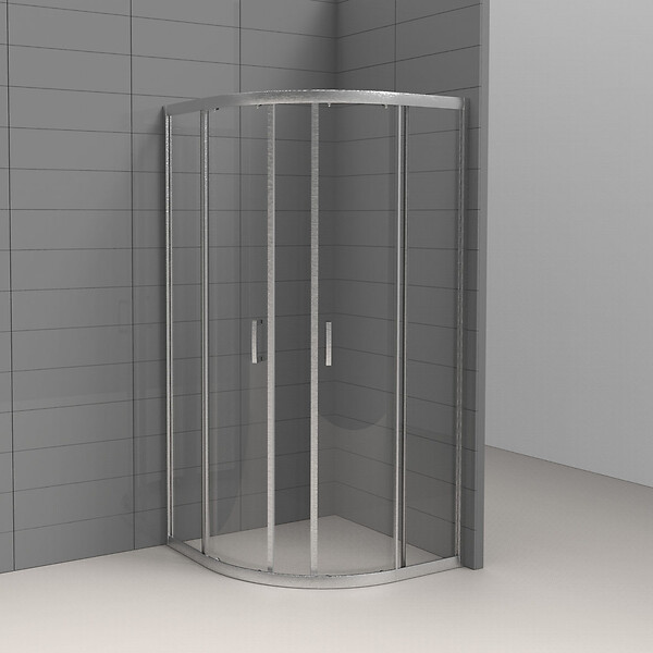 KINDFORD - Angle de douche quart de cercle verre transparent - 90x90cm - large