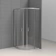 KINDFORD - Angle de douche quart de cercle verre transparent - 90x90cm - vignette