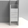 KINDFORD - Porte de douche pivotante verre trempé dépoli - L.80xH.200cm - vignette
