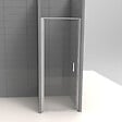 KINDFORD - Porte de douche pivotante verre trempé - L90xH190cm Ep.6mm - vignette