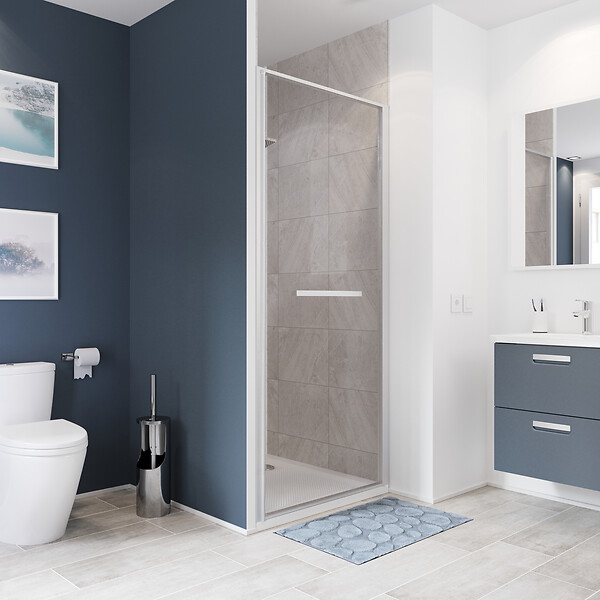 KINDFORD - Porte de douche pivotante en verre trempé - l80xH200cm 8mm - large