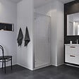 KINDFORD - Porte douche pivotante verre trempé transparent l80xH190cm - vignette