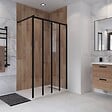 KINDFORD - Paroi de douche à l'italienne style industriel - 120x190cm - vignette