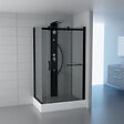 KINDFORD - Cabine de douche aluminium - Noir mat - L120xH220xP80cm - vignette