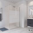 KINDFORD - Paroi de douche à l'italienne - Verre dépoli - l90xH190cm - vignette