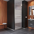 KINDFORD - Porte de douche pivotante verre trempé dépoli - L.80xH.200cm - vignette