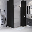 KINDFORD - Porte de douche pivotante verre trempé dépoli - l80xH190cm - vignette