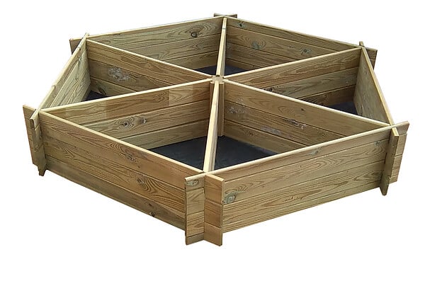 Collections Atlante - Potager hexagonal - Pin - 6 cases 560L - large