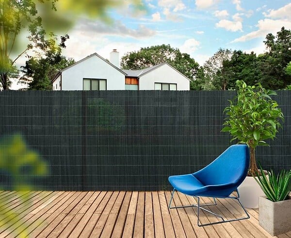 NORTENE - Canisse synthétique imitation osier - Anthracite - 1x3m - large