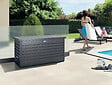 BIOHORT - Coffre de jardin en acier LeisureTime Box T 130 - Gris foncé - L.134xH.71xP.62cm - vignette
